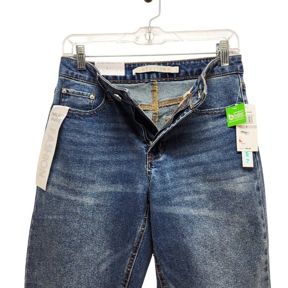 Tinseltown Womens Hi-Rise Straight Leg Denim Jeans 1/25 Medium Wash - Picture 6 of 10